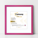 Square Size Thin Matt Pink Picture Frames With White Mount