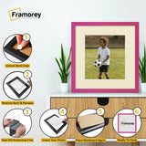 Square Size Thin Matt Pink Picture Frames With Ivory Mount
