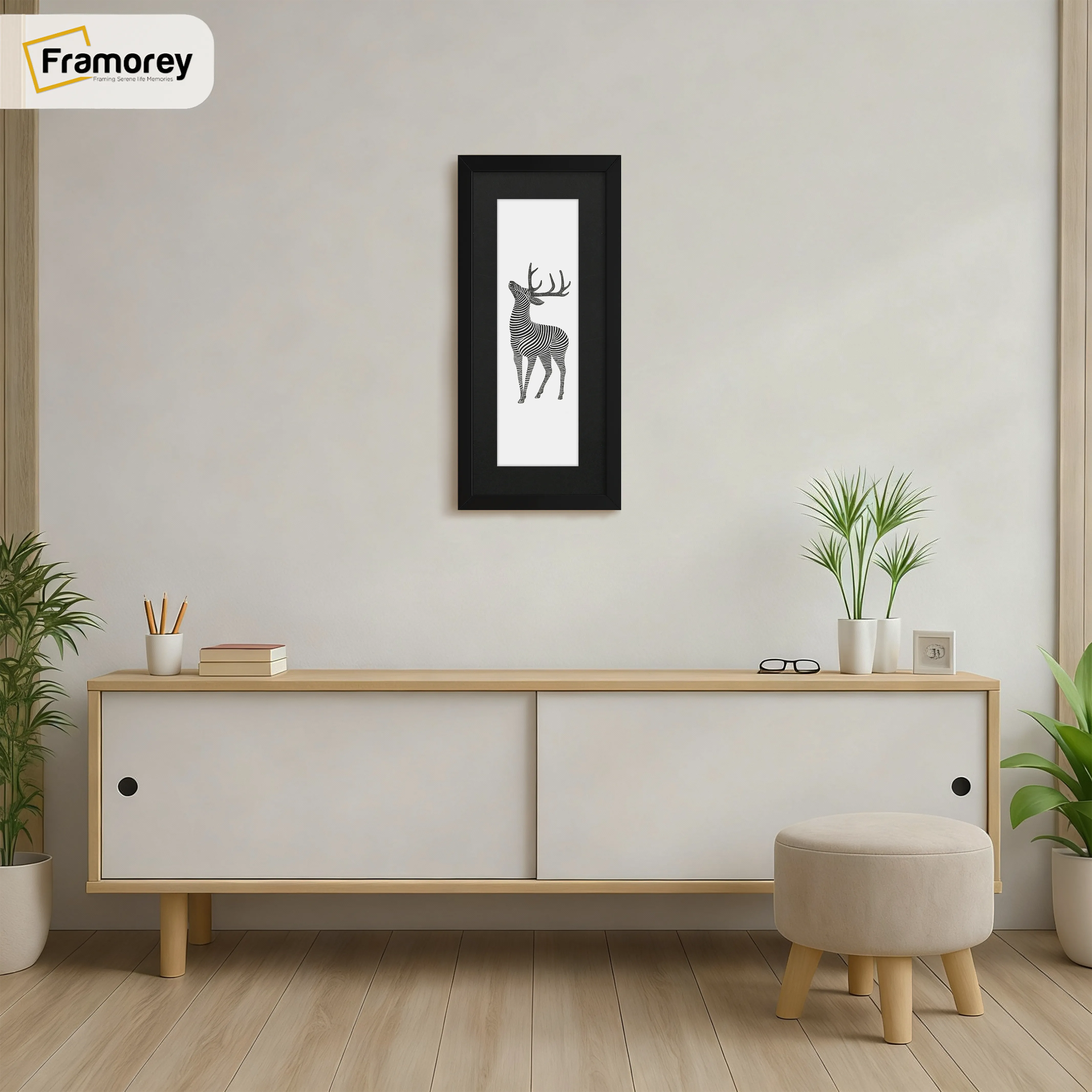 Thin Matt Panoramic Black Pictures Frames With Black Mount