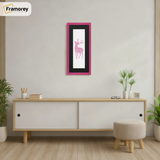 Thin Matt Panoramic Pink Picture Frames With Black Mount