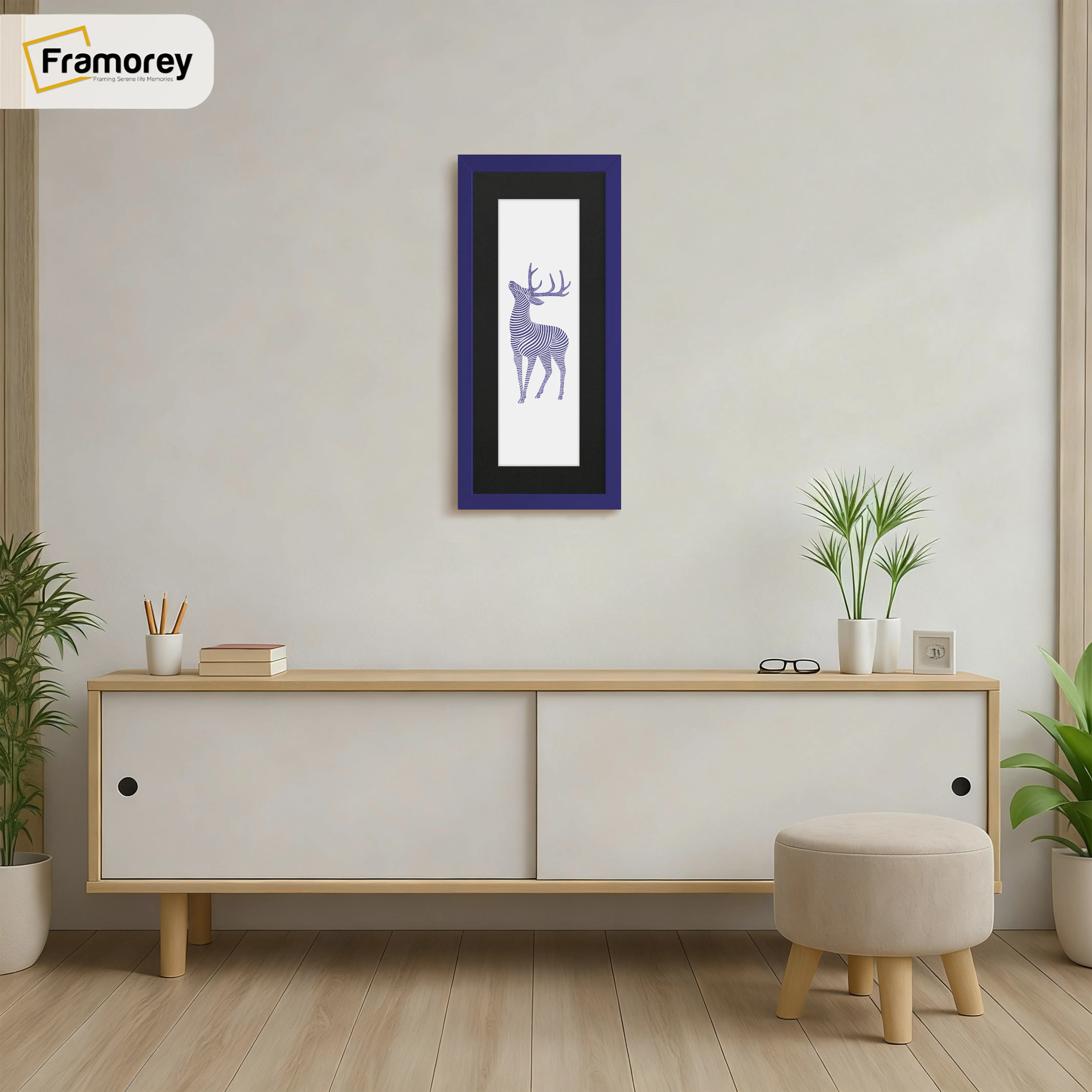 Thin Matt Panoramic Purple Picture Frames With Black Mount