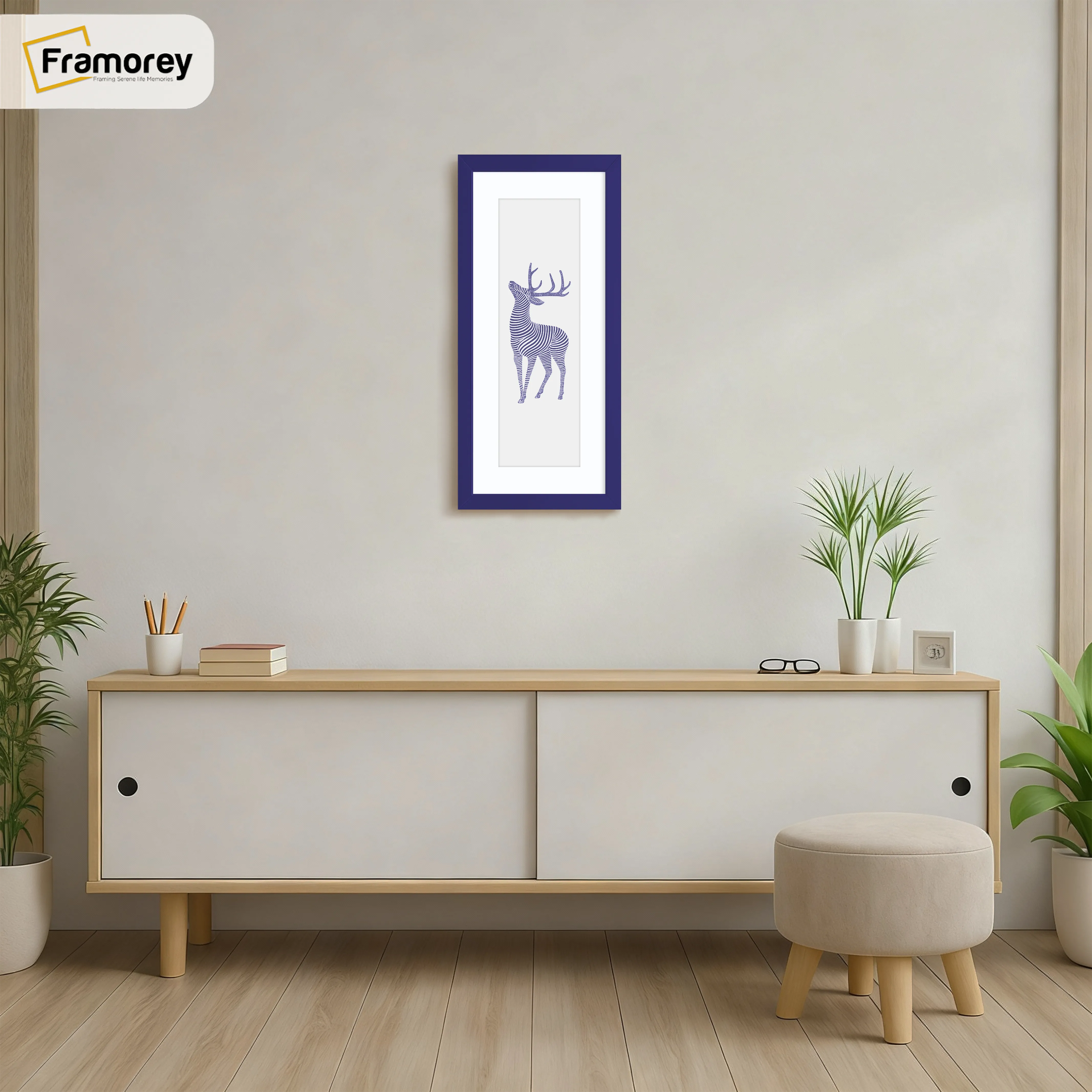 Thin Matt Panoramic Purple Picture Frames With White Mount