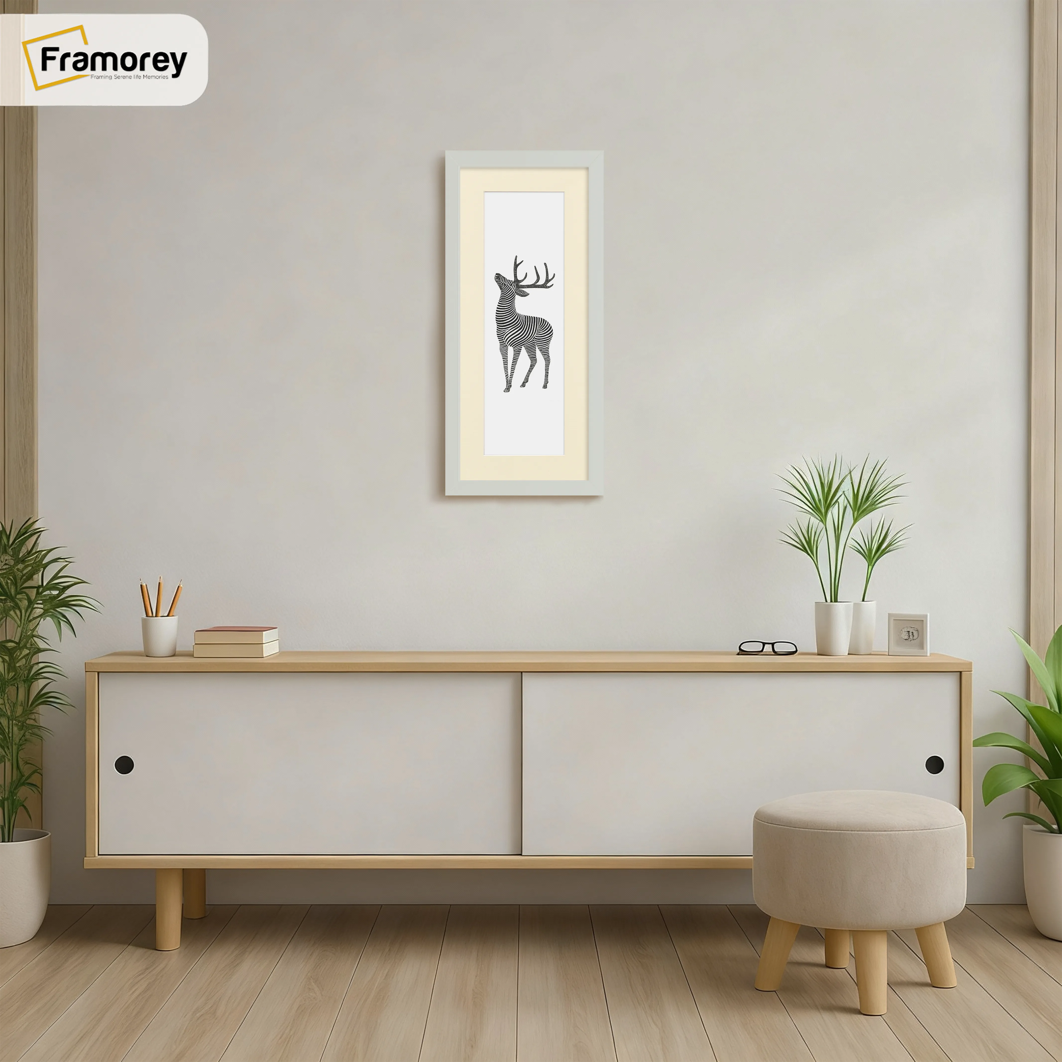 Thin Matt Panoramic Silver Picture Frames With Ivory Mount