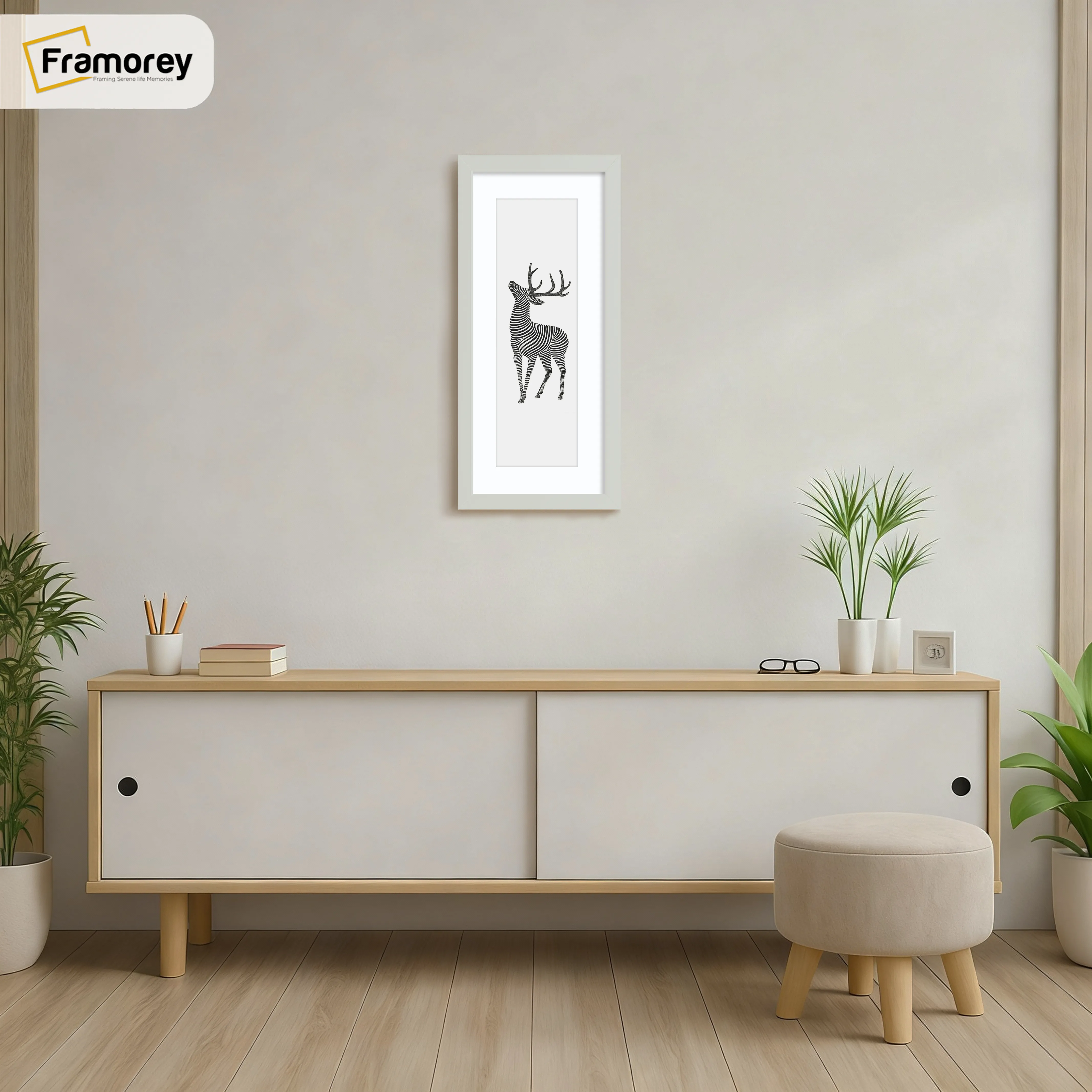 Thin Matt Panoramic Silver Picture Frames With White Mount