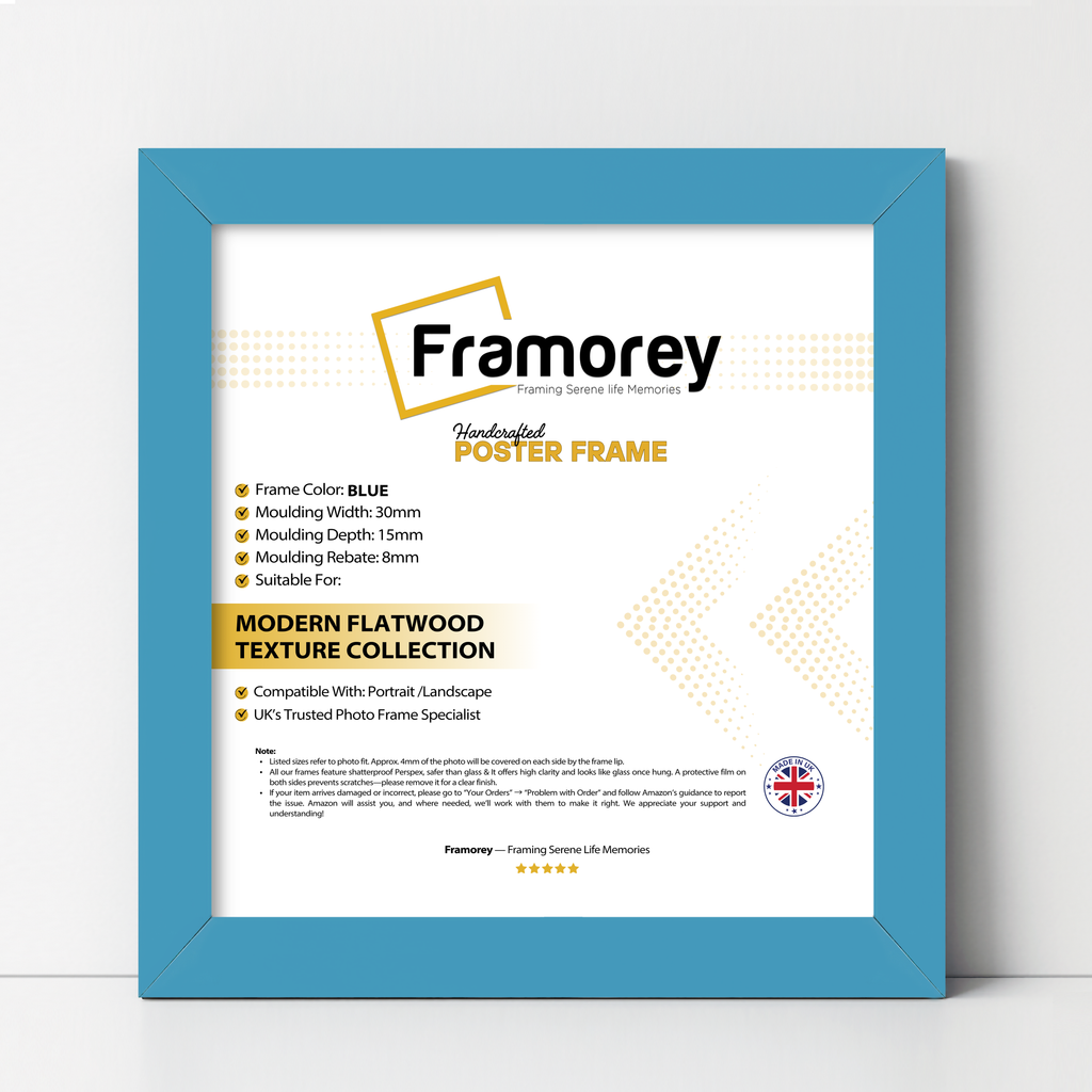 Square Size Blue Picture Frame Wall Decor Frames