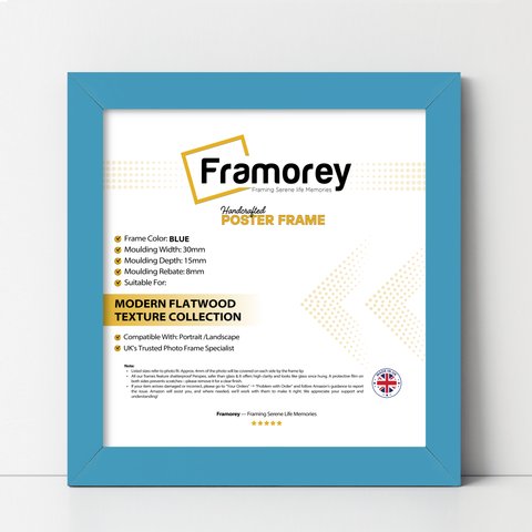 Square Size Blue Picture Frame Wall Decor Frames