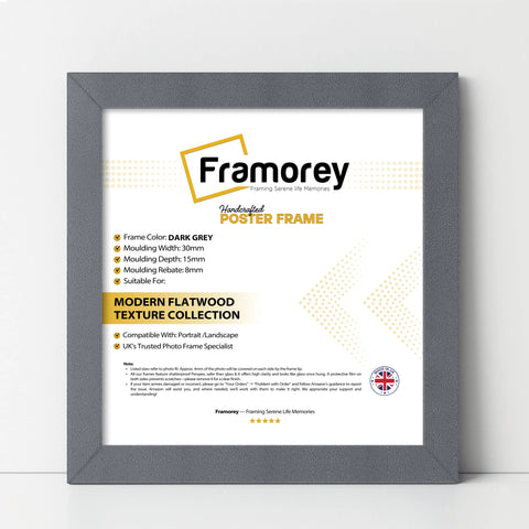 Square Size Dark Grey Picture Frame Wall Art Photo Frames