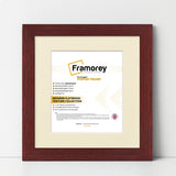 Square Size Mahogany Picture Frame With Ivory Mount