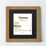 Square Size Oak Picture Frame With Black Mount