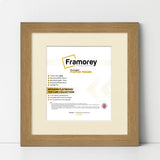 Square Size Oak Picture Frame With Ivory Mount