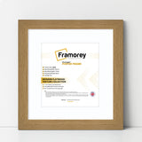 Square Size Oak Picture Frame With White Mount