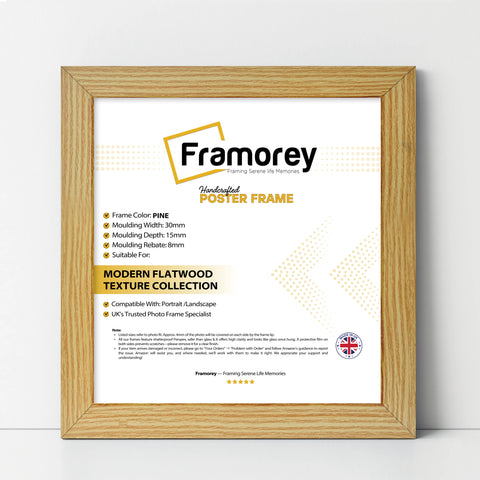 Square Size Pine Picture Frame Wall Decor Frames