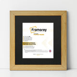 Square Size Pine Picture Frame With Black Mount