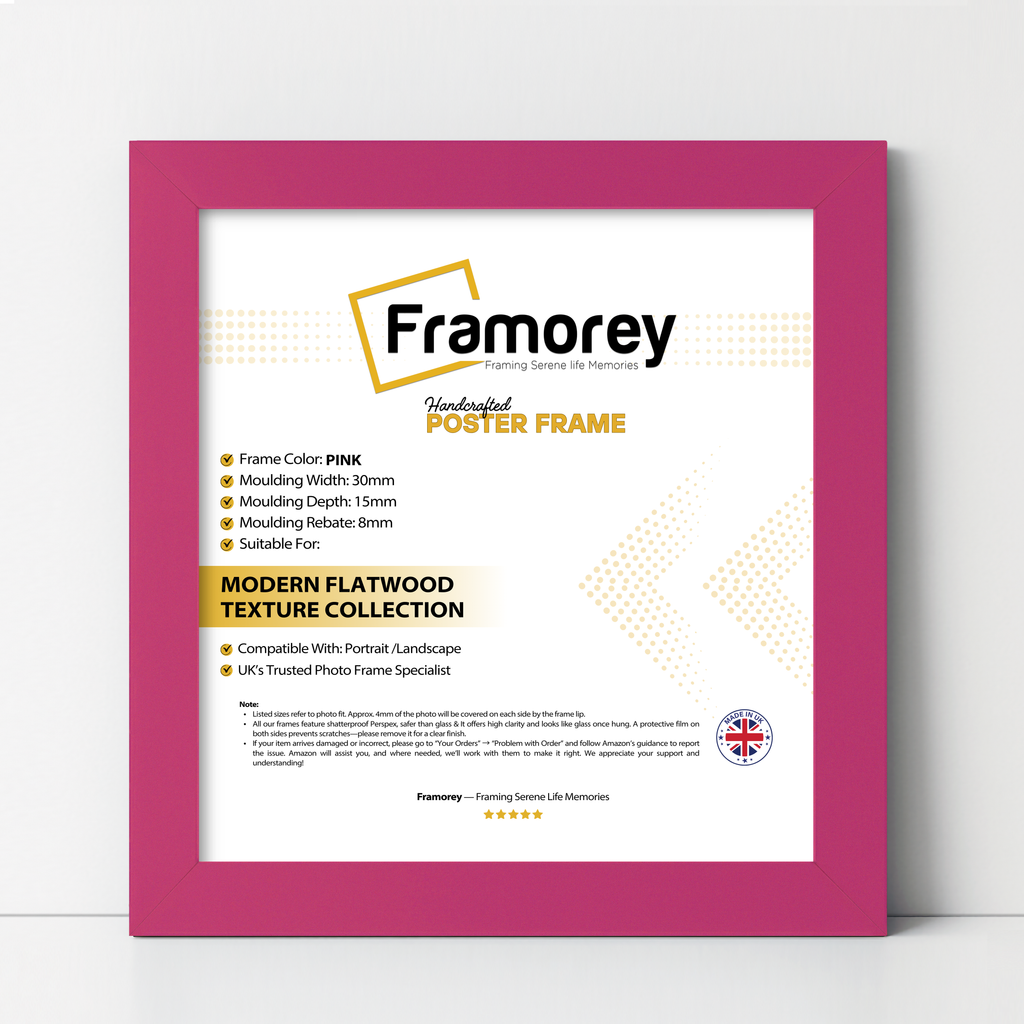 Square Size Pink Picture Frame Wall Decor Frames