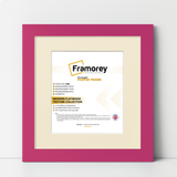 Square Size Pink Picture Frame With Ivory Mount
