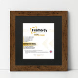 Square Size Rustic Oak Picture Frame With Black Mount