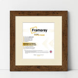 Square Size Rustic Oak Picture Frame With Ivory Mount