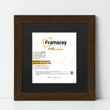Square Size Walnut Picture Frame With Black Mount