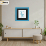 Square Blue Picture Frame with Black mount Wall Art Photo Frames