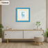 Square Blue Picture Frame with Ivory mount Wall Art Photo Frames