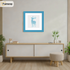 Square Blue Picture Frame with White mount Wall Art Photo Frames