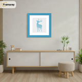 Square Blue Picture Frame with White mount Wall Art Photo Frames