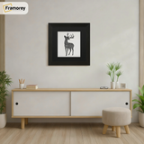 Square Size Thin Ash Black Frame With Black Mount