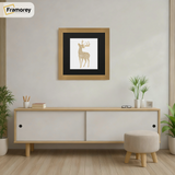 Square Size Beech Picture Frame With Black Mount