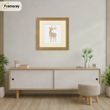 Square Size Beech Picture Frame With Ivory Mount