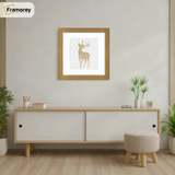 Square Size Beech Picture Frame With White Mount