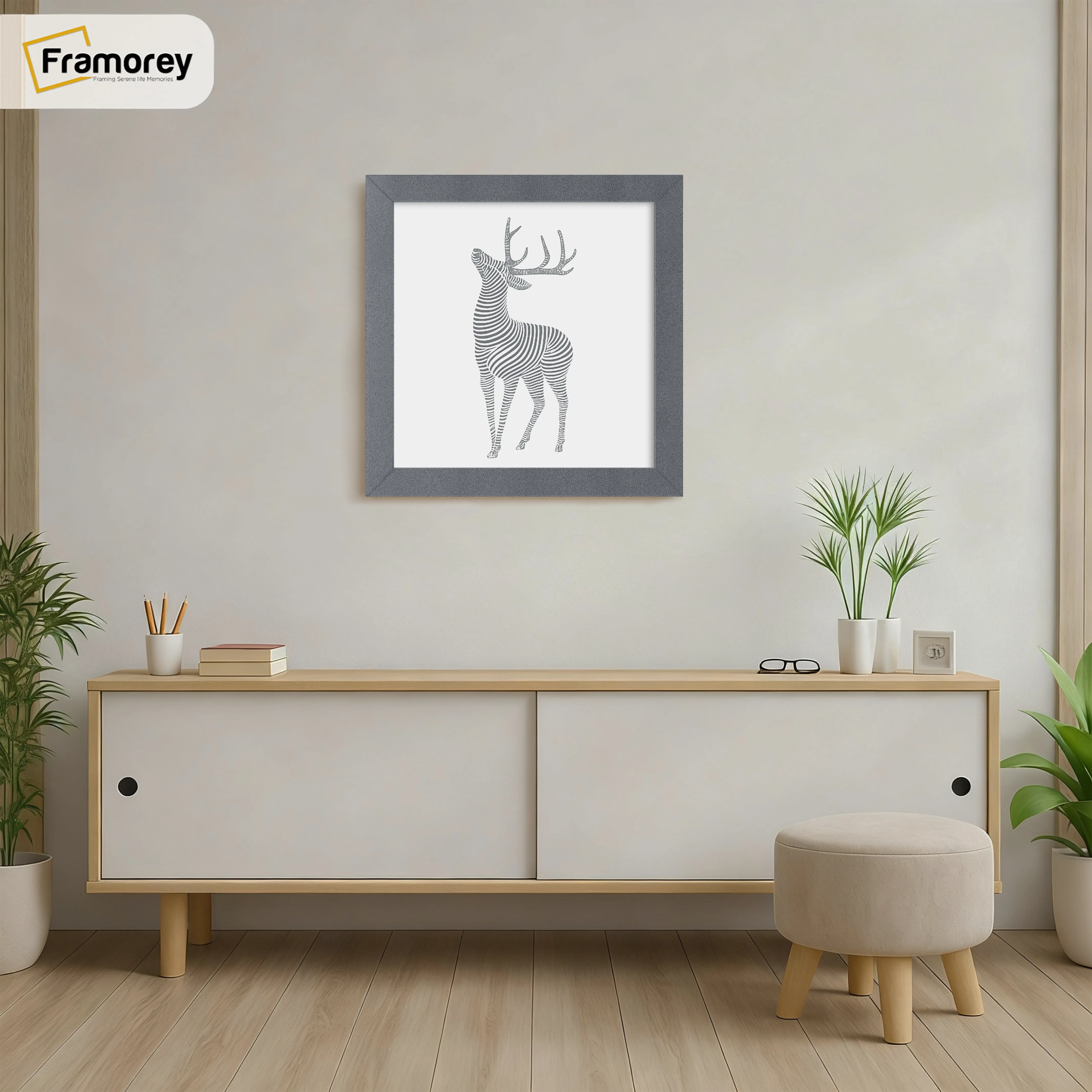 Square Size Dark Grey Picture Frame Wall Art Photo Frames