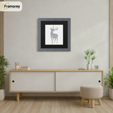 Square Size Dark Grey Picture Frame With Black Mount