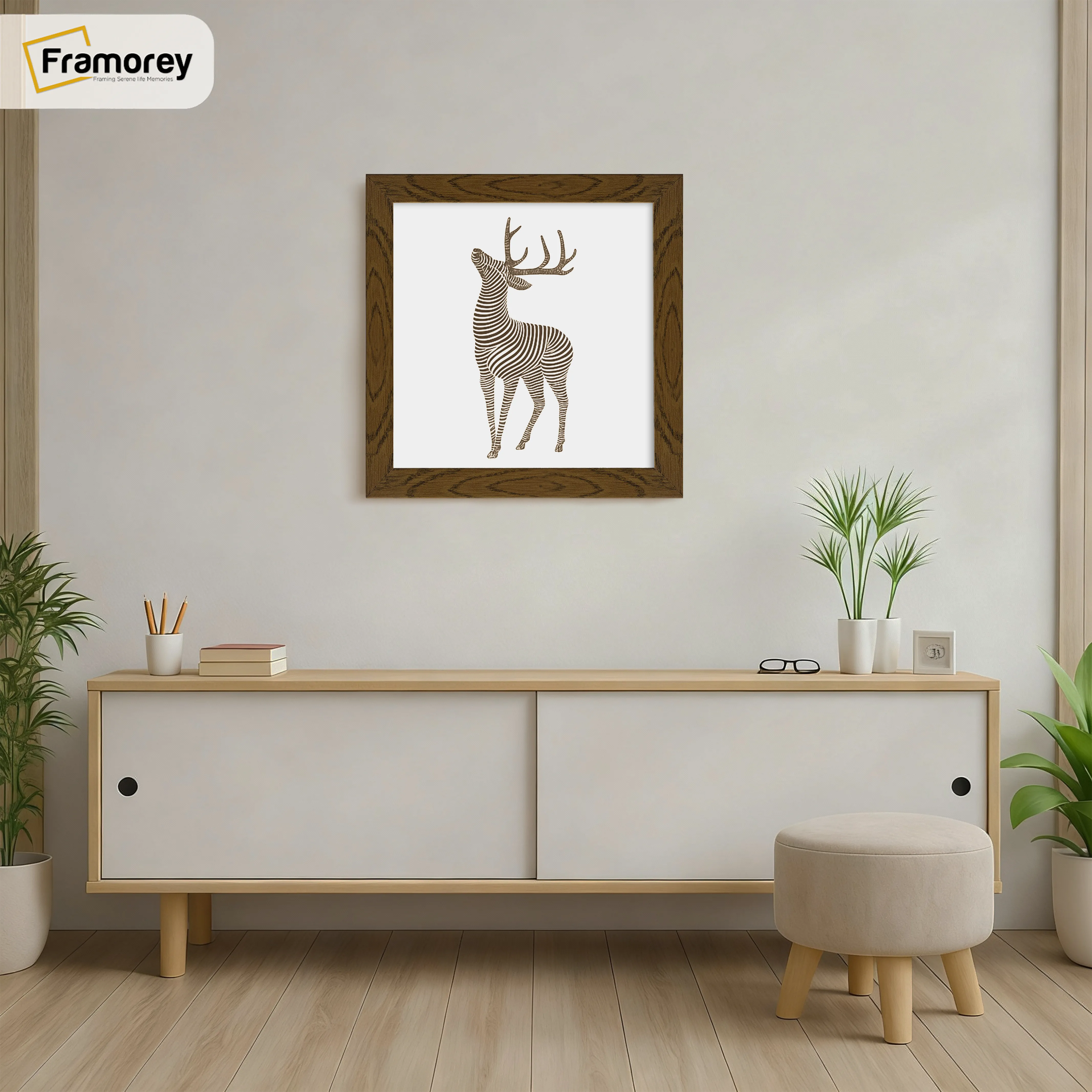 Square Size Dark Oak Picture Frame Wall Art Photo Frames