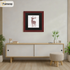 Square Size Mahogany Picture Frame With Black Mount