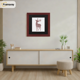 Square Size Mahogany Picture Frame With Black Mount