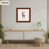 Square Size Mahogany Picture Frame With Ivory Mount