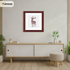 Square Size Mahogany Picture Frame With White Mount