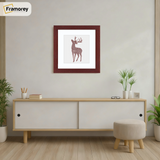 Square Size Mahogany Picture Frame With White Mount