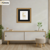Square Size Oak Picture Frame With Black Mount
