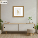 Square Size Oak Picture Frame With White Mount