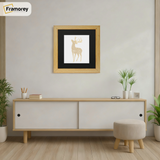 Square Size Pine Picture Frame With Black Mount