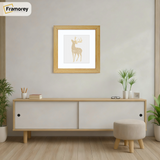 Square Size Pine Picture Frame With White Mount