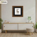 Square Size Rustic Oak Picture Frame With Black Mount