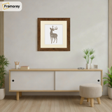 Square Size Rustic Oak Picture Frame With Ivory Mount