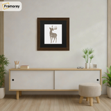 Square Size Walnut Picture Frame With Black Mount