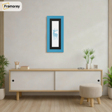 Panoramic Blue Picture Frame With Black Mount Wall Decor Frame