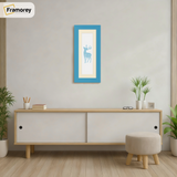 Panoramic Blue Picture Frame With Ivory Mount Wall Decor Frame