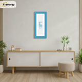 Blue Panoramic Photo Frames With White Mount Wall Decor Frame