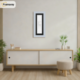 Panoramic Light Grey Picture Frame With Black Mount Wall Decor Frame
