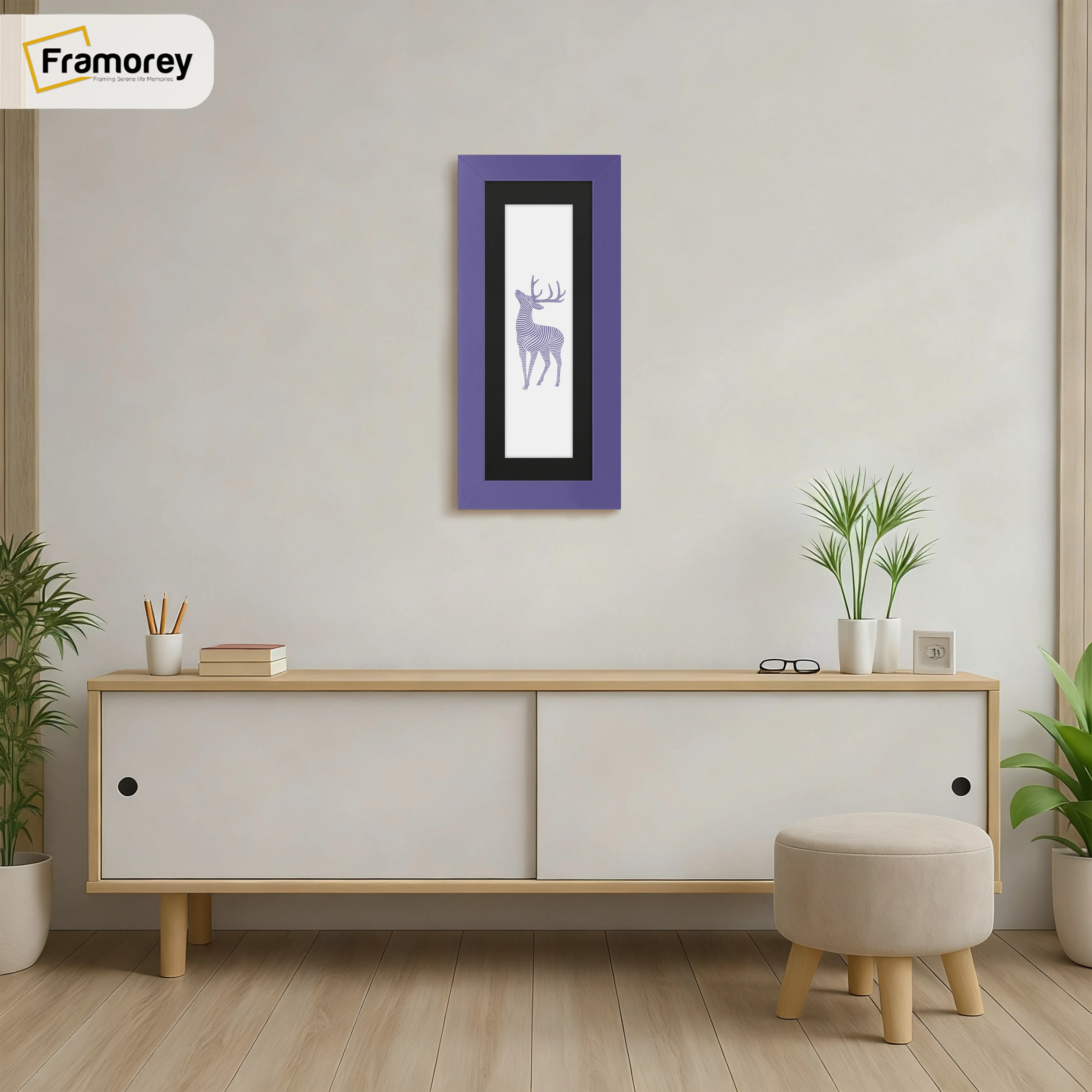 Panoramic Purple Picture Frame With Black Mount